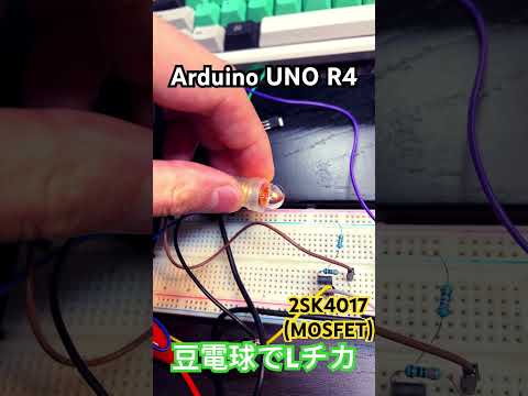 Arduino UNO R4とMOSFETを使って豆電球をLチカしてみた